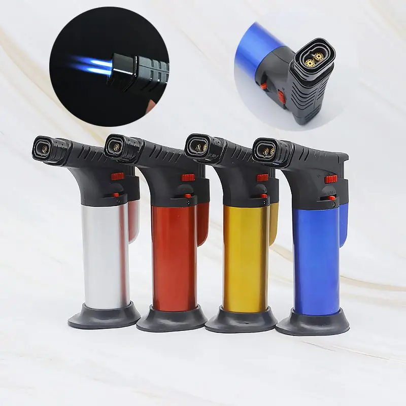 

Two Nozzles Metal Turbo lighter gas Lighters Electronic Lighter Personality Cigarette Lighter smoking accessories