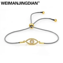WEIMANJINGDIAN элегантный дизайн сглаза кубический цирконий Кристалл регулируемый шнур браслеты для женщин доступны в различных цветах