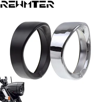 

7inch Headlight Headlamp Trim Ring For Harley Touring Road King Electra Glide Black/Chrome