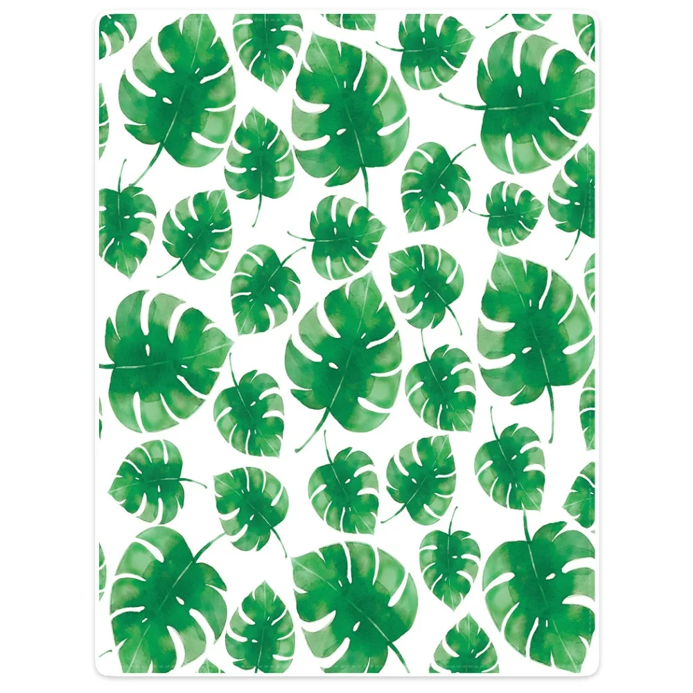 

HommomH Blanket Throw Comfort Warm Soft Plush Throw For Sofa Tropical Plant Leaf Design Love Leaf Green