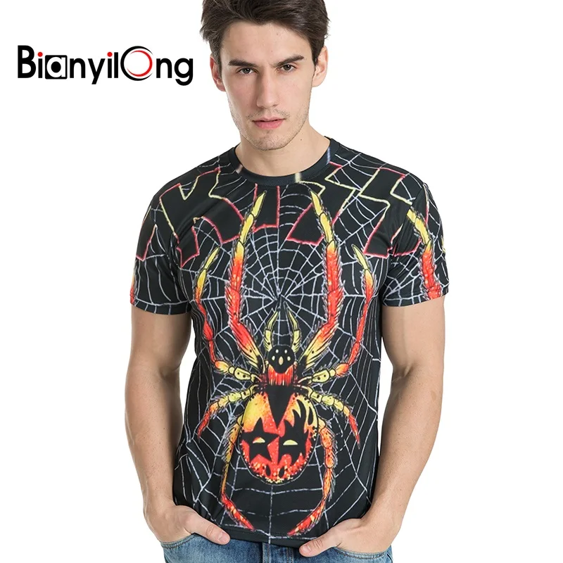 Bianyilong брендовая одежда новая мода Для мужчин/Для женщин 3D Футболка Slim Fit Летние