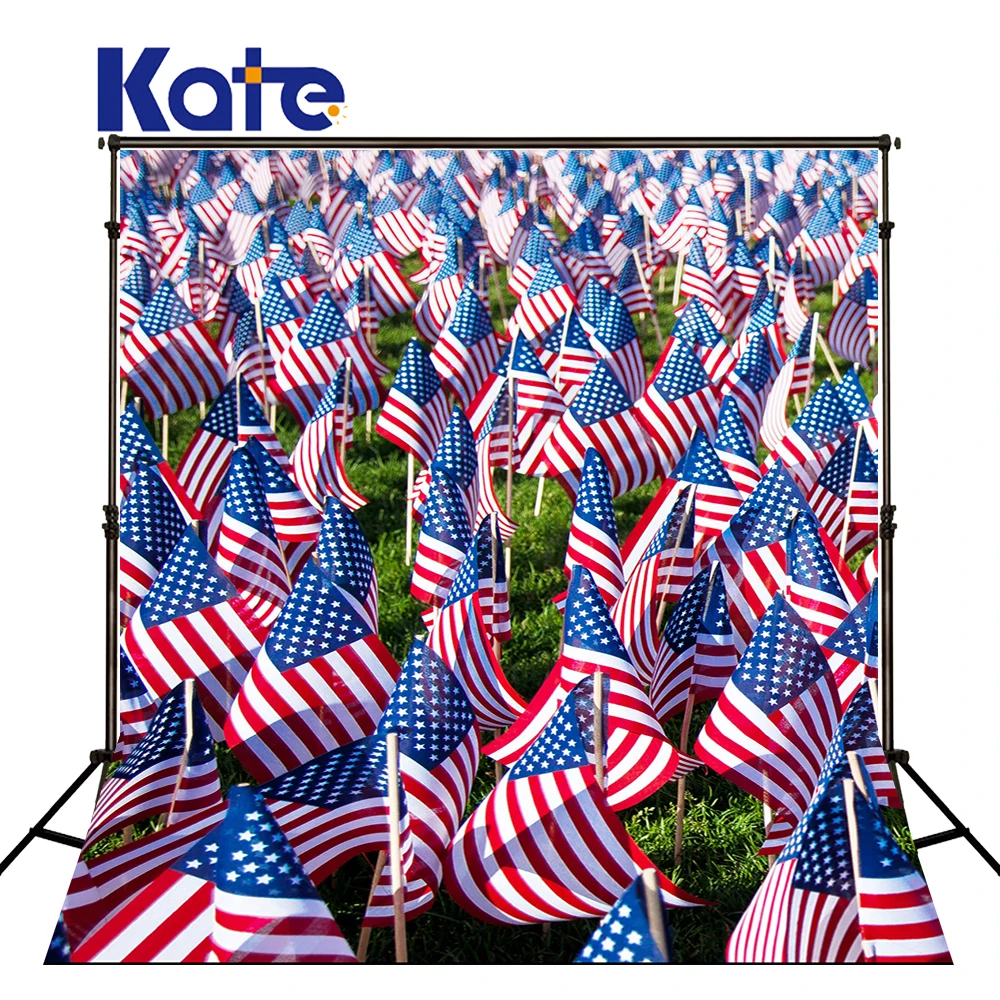 

150Cmx200Cm(5Ftx6.5Ft) Kate Photographic Background Cotton American Flag Independence Day Retro Small Flags Background Dlr-2