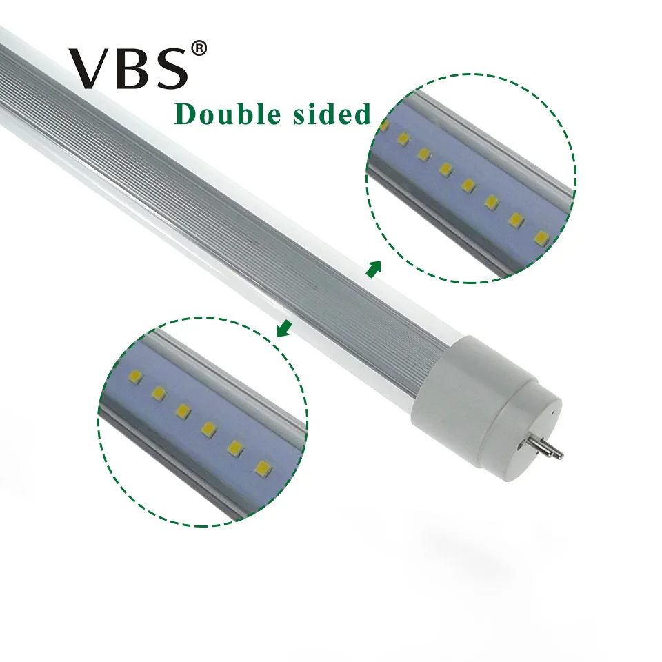 

6FT Led Tube Light T8 Double Sides 70 inches Tube Bulbs Lamp 2835 SMD High Brightness Cool White Led Fluorescent Tube AC 85-265V