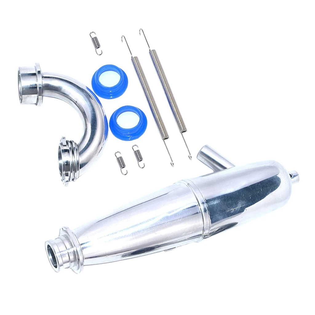 Aluminum Exhaust Pipe Tubing & Header for HSP Hobao 1/8 Nitro Gas Engine RC Car Buggy
