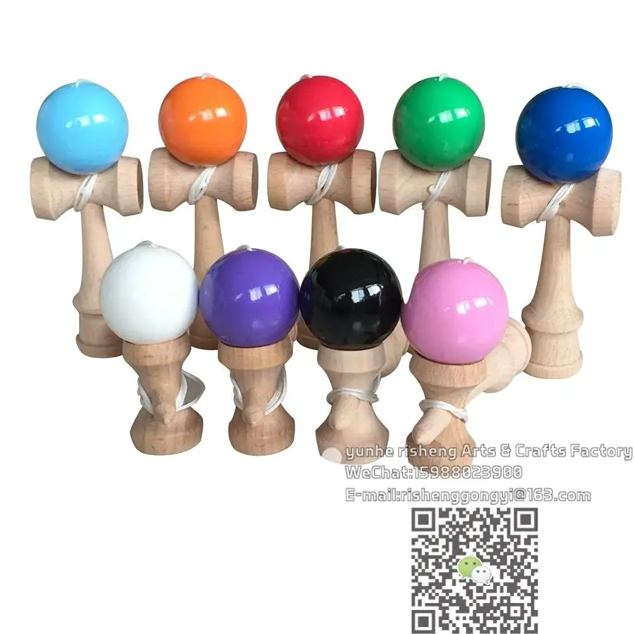 200 шт 12 см Забавный японский Буковый игровой шар Kendama красочный ПУ краска профессиональный подарок мини