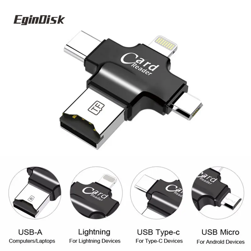 Usb флэш-накопитель для iPhone/Android Phone внешний накопитель 4 интерфейса Lightning/OTG/TYPE-C/USB многофункциональная флешка