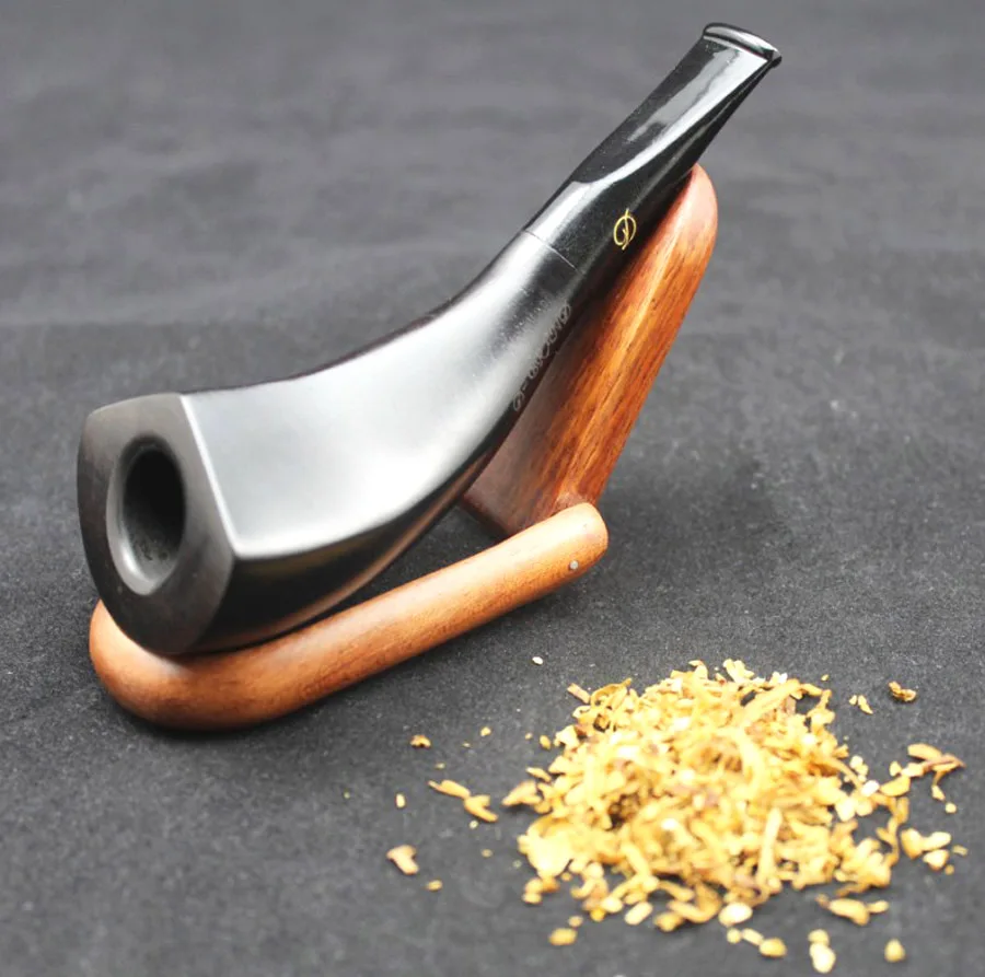 Goede Handgemaakte Duurzaam Ebbenhout Weed Tabak Pijp Creatieve Zwarte Houten pijp + Pouch + Houder 10 st 9mm Pijp Filter 379