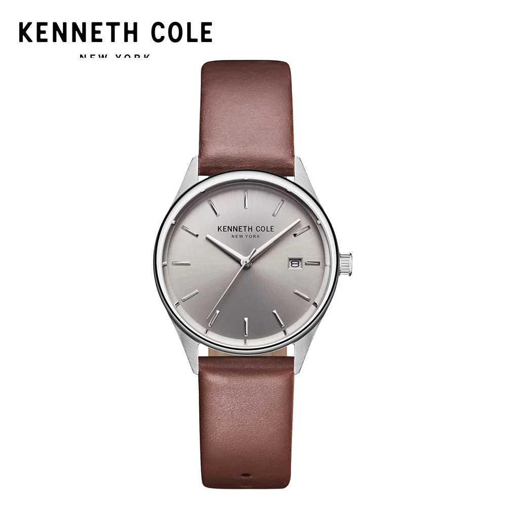 Kenneth Cole Для женщин часы кварцевые коричневый, черный кожаный ремешок простой Элитный бренд Водонепроницаемый подлинные часы для Для женщин