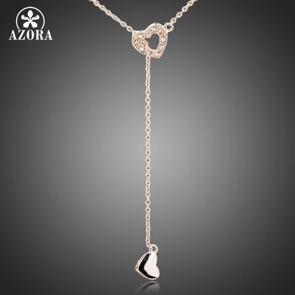 AZORA Heart Linked To Heart Rose Gold Color Stellux Austrian font b Crystal b font font