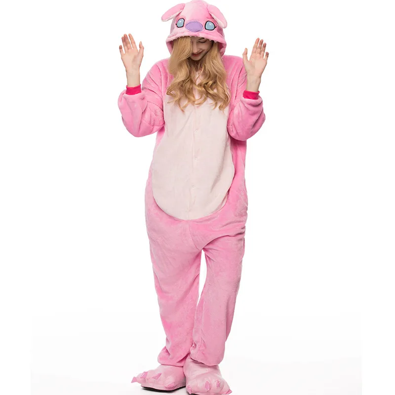 Кигуруми стежка пижамы животных вечерние фланелевый костюм для косплея комбинезоны игры мультфильм животных пижамы - Цвет: Розовый