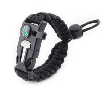 

1 Pcs Paracord Emergency Bracelet Multifunction Camping Field Survival Escape Tactics Wilderness Survival Wrist Strap For Hiking