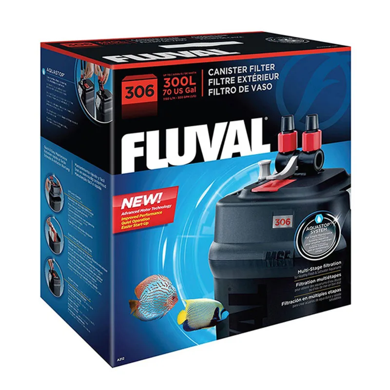 15w 1150l/h Fluval 306 External Aquarium Canister Filter With Free
