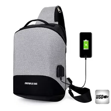 Anti-theft Cross-body Shoulder USB Charging Chest Bag Multi-function Waterproof Outdoor Sports Travel Camping Hunting Bags