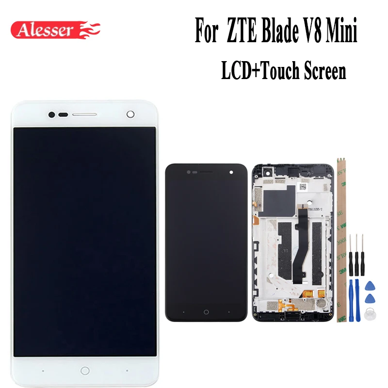 

Alesser For ZTE Blade V8 mini LCD Display and Touch Screen With Frame Assembly Repair Parts 5.0'' +Tools For ZTE Blade V8 mini