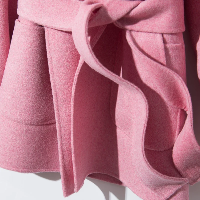 Winter Women Wool V-Neck Short Coats JECH 2018 Popular Fashion Casual Wool Multi-color Coat Female Coat Top Grade Coat Female