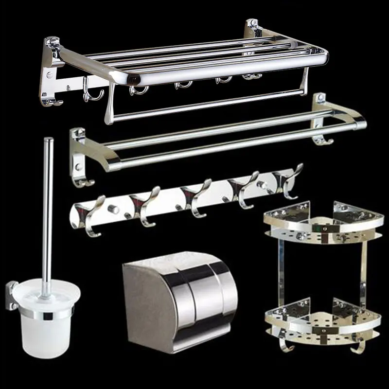 

free ship bathroom shelf Towel rack, stainless steel, 304 bathroom rack, towel rack, towel bar,toilet hol bathroom hardware set