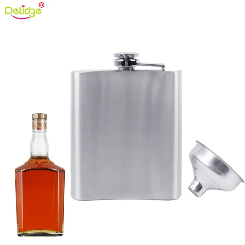 Delidge 1pc 70z Flagon Stainless Steel Metal Bottle Red Wine Delidge 1pc 70z Flagon Stainless Steel