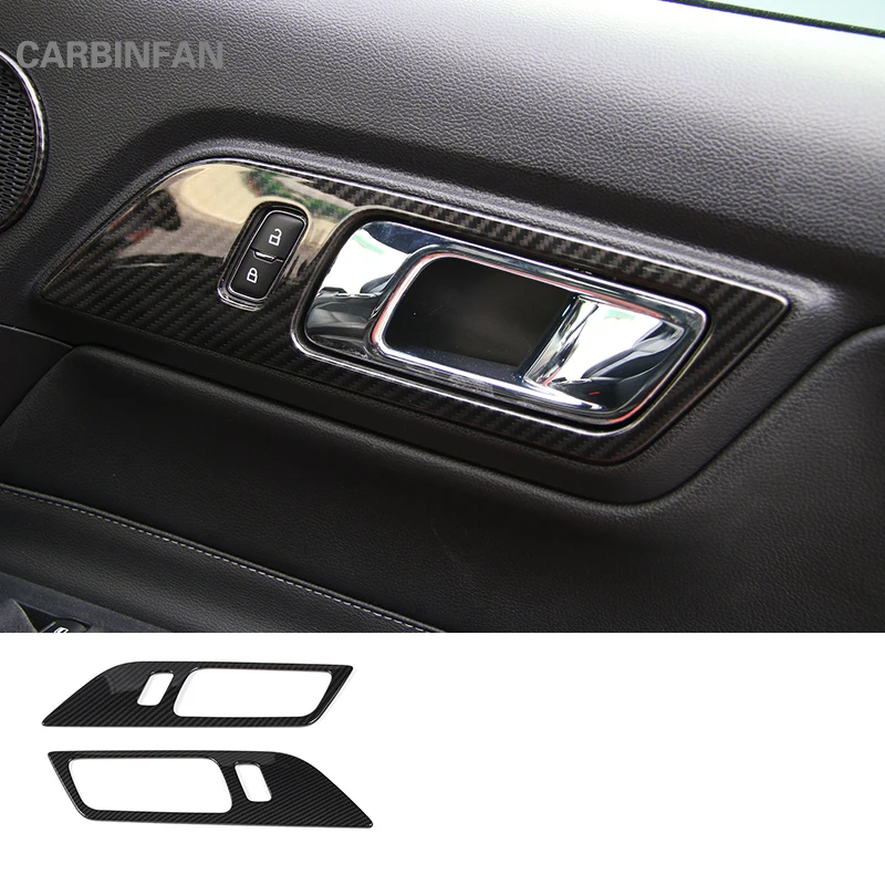 Carbon Fiber Interior Door Handles Sticker Decorative Cover Trim Car