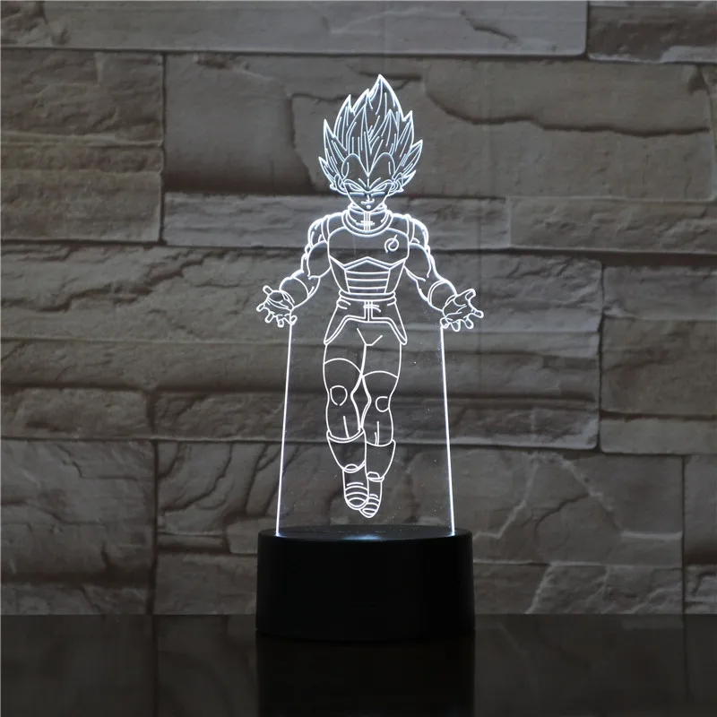 Фигурка "Dragon Ball" атмосферная настольная лампа Lampara Супер Saiyan Goku Usb 3d светодиодный ночник прикроватный сенсорный Сенсор освещение лампа