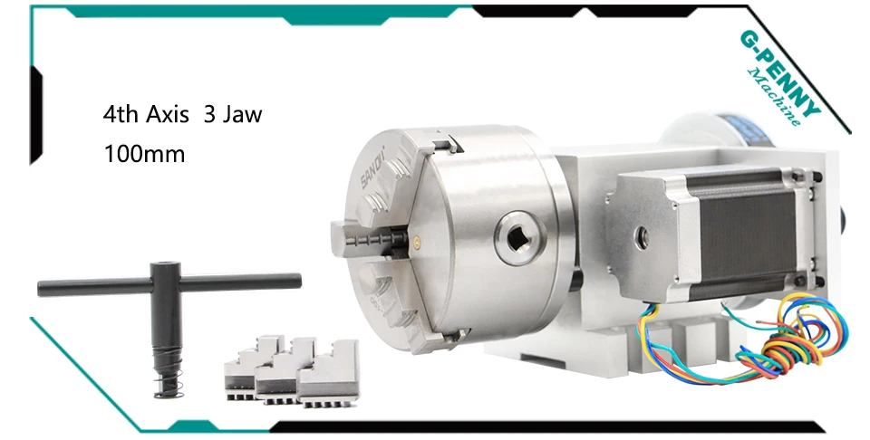 3 челюсти 100 мм патрон CNC 4-я ось ЧПУ делительная головка/вращение 6:1 а ось для мини ЧПУ маршрутизатор/гравер деревообрабатывающий