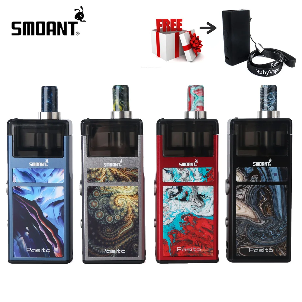 

Original Smoant Pasito Kit Innovatively rebuildable pod system with 3ML Atomizer 1100mAh for MTL&DTL Vaping with Protective Case