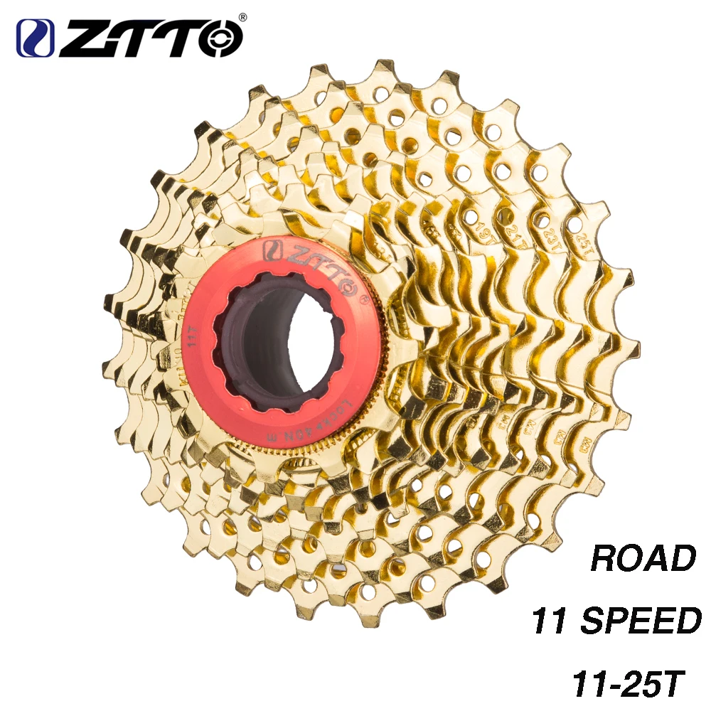 ZTTO الطريق دراجة 11 s كاسيت 25 t 11-25 T الذهب الذهبي الصلب Freewheel 22 سرعة حذافة ضرس ل دراجة أجزاء