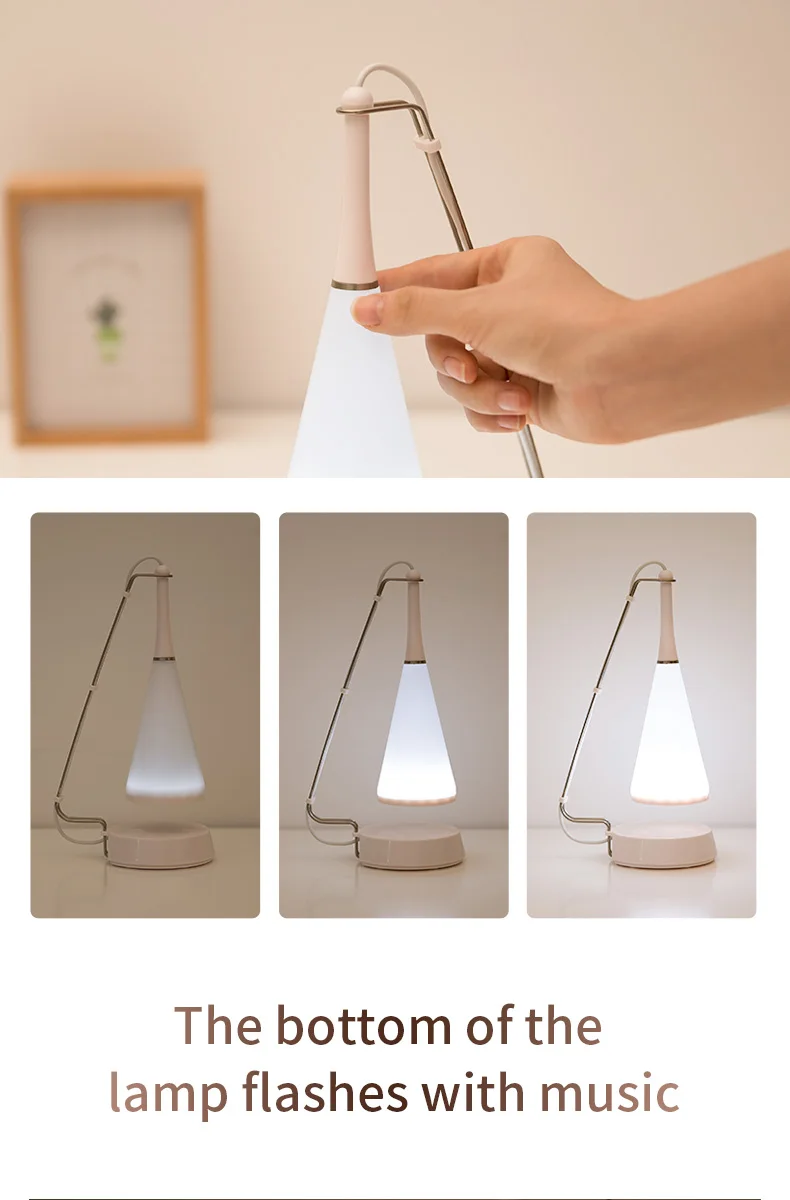 Onefire NEW Bluetooth Speaker Table Lamp,Control Music Audio Speaker Warm Color Smart LED Night Lamp for home