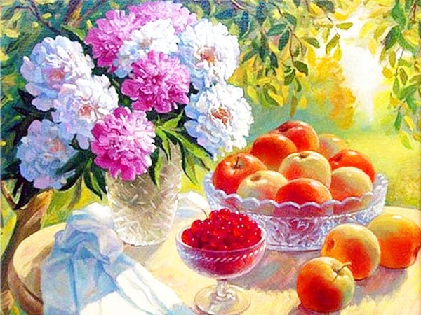 

A1473 Diamond Embroidery Home Decor Cross stitch Flowers fruit 100% Resin Tool dril Painting Cross Stitch Mosaic Needlework