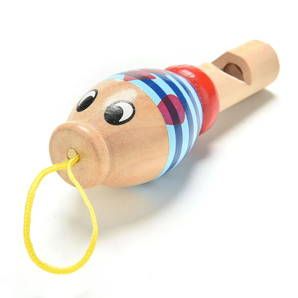 Cute Animal Wooden Whistle Music Instrument Toy Kids Toddler Educational Toy