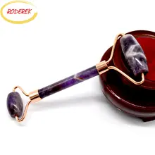 Natural Jade Roller Face Amethyst Facial Roller Rose Gold Jade Massager Face Lift Tools For Anti