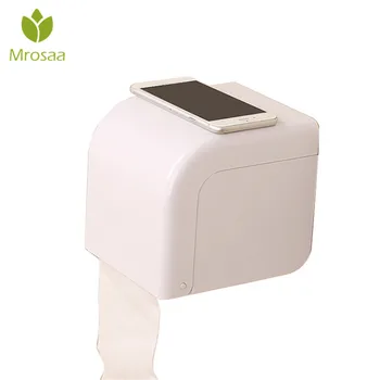 

Mrosaa Paper Holders Bathroom Plastic Seamless Sucker Cup Paper Rack Comprehensive Powerful Sucker Waterproof Tissue Box Holder
