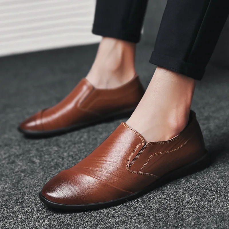 

Spring 2018 fashion, men's casual wear, comfortable, lazy leather, leather shoes men's shoes