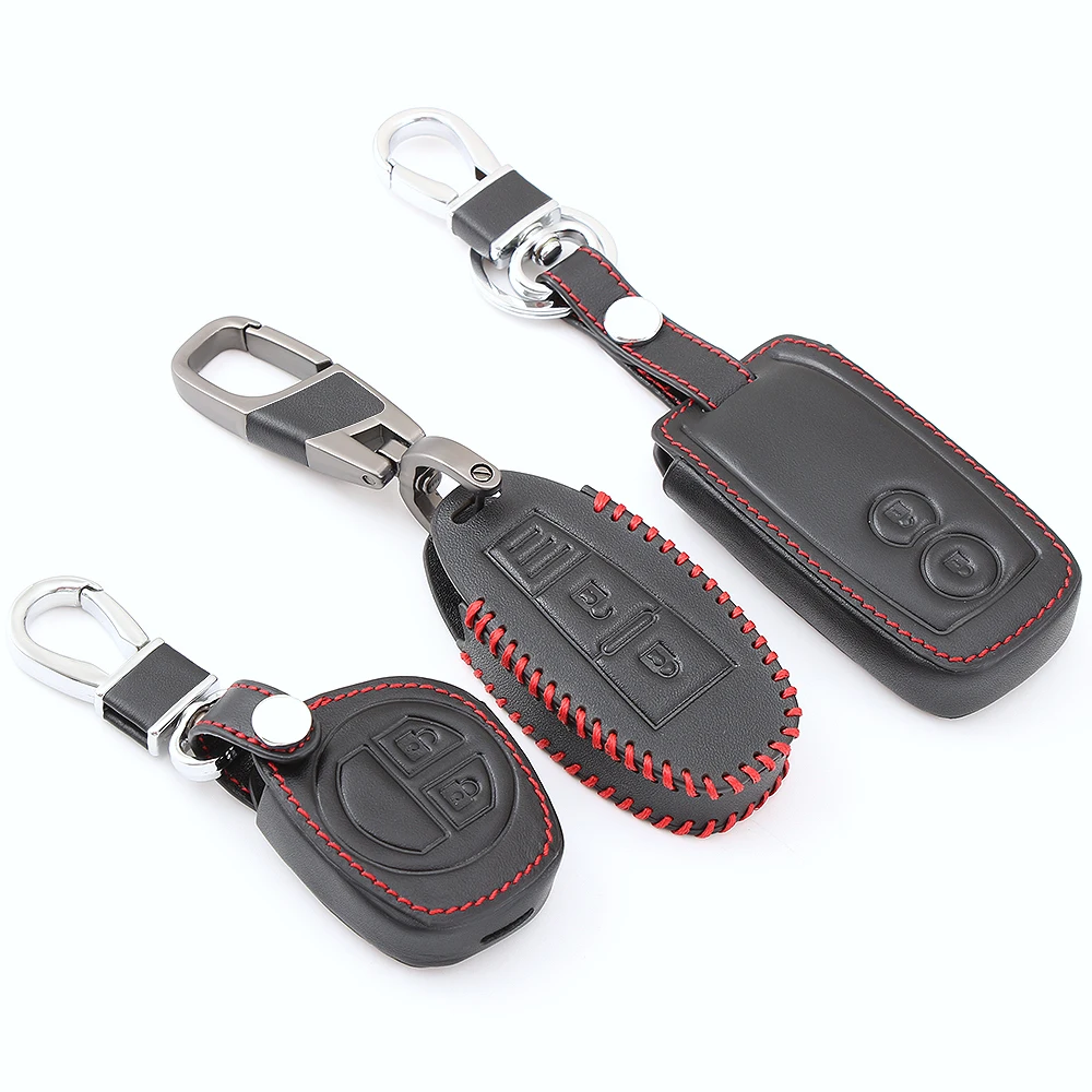 

Genuine Leather Car Key Case For Suzuki Grand Vitara Ignis Liana Samurai Swift Sx4 S-Cross Car Auto key