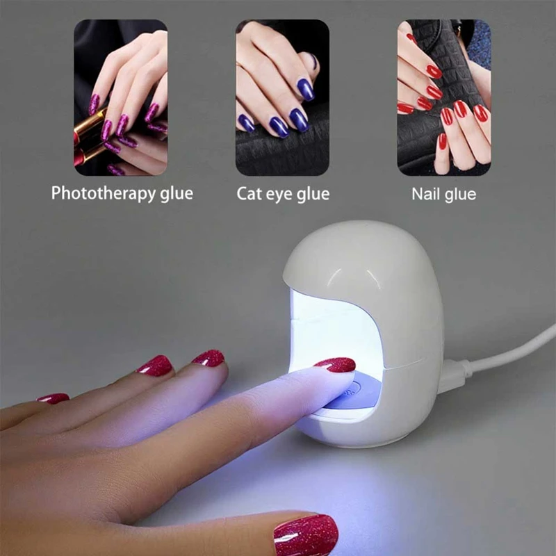 

Nail Gel Polish Dryer Drying Machine Nail Single Finger Light Mini Portable Egg Shape Nail Light Nail Polish Glue UV UV Lamp