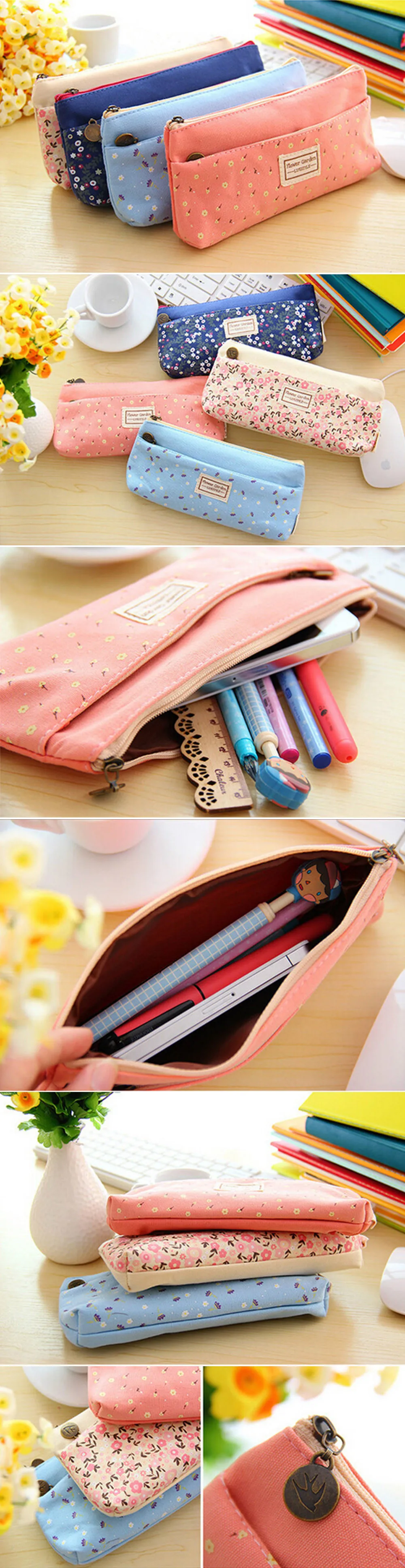 Цветочный Карандаш Чехол корейское платье-Карандаш сумка, школьные принадлежности материал estojo escolar stion косметички