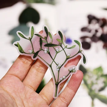 

WOKO 50 Pcs/Pack Cute Green Plants Stickers Fresh Blue Flowers Fern Cotton Decorative Stickers DIY Scrapbooking Planner Material