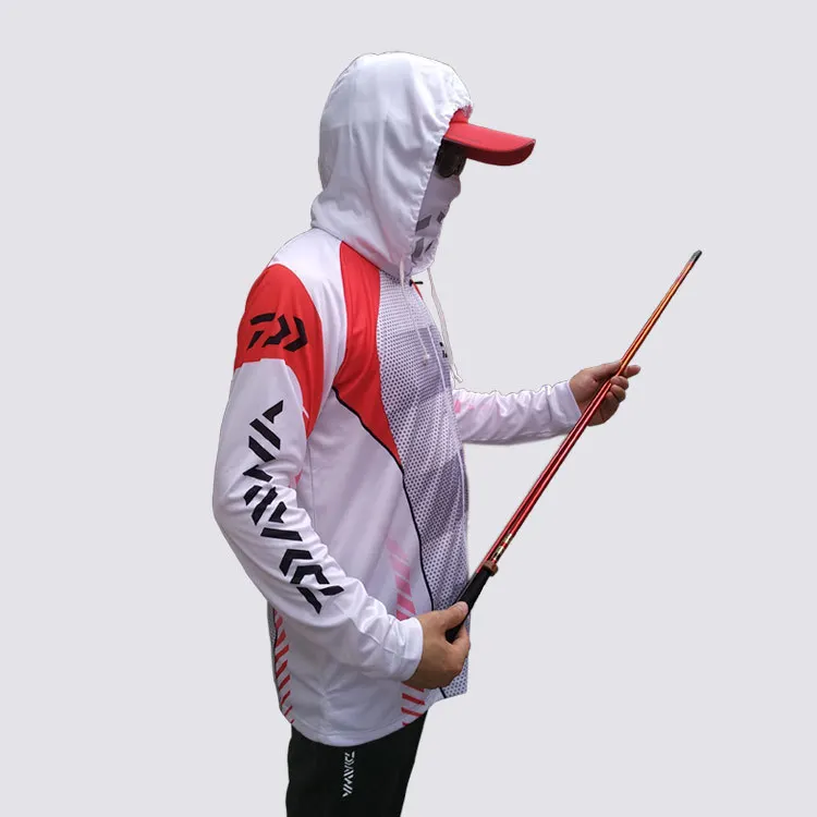

2019 High Quality Outdoor Men Sportswear Original Creative Design Fishing Jersey Moisture Wicking Unique hooded-clothing red