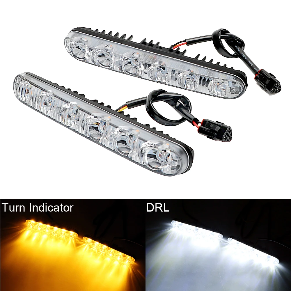 Najtaniej LEEPEE 2 w 1 samochód DRL kierunkowskazy samochodowe światła do jazdy dziennej Car Styling wodoodporny samochód światła dzienne LED DC 12V
