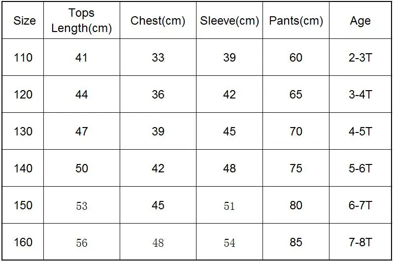 SIZE CHART