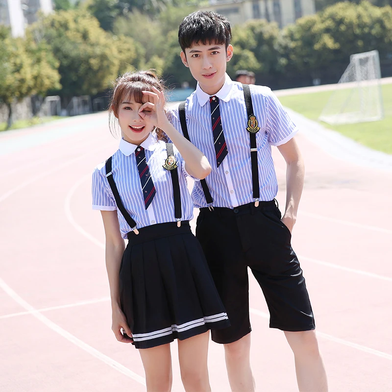 サマースクール制服セット学生ストラップ制服ネクタイセーラースーツセットテーブル衣装日本の制服半袖 学生服 Aliexpress