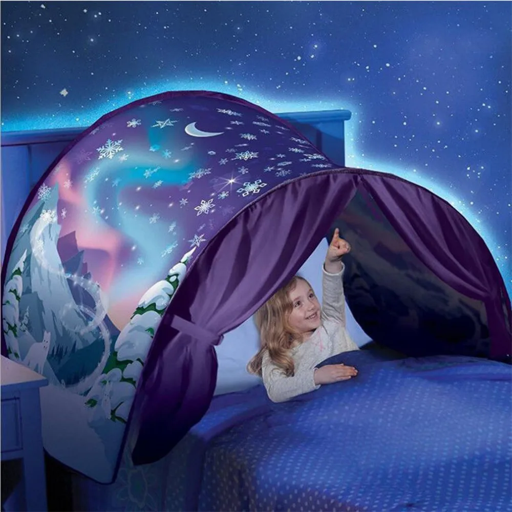 Инновационный Волшебный сон палатки дети всплывающие кровать Палатка Домик спальный мешок Зимняя Страна Чудес подарок для детей