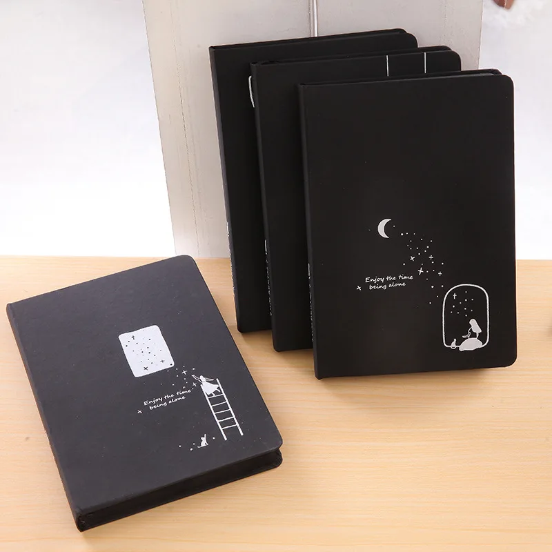 

2019 New Star Album Commemorative Book Notepad Blank Black Cardboard Inner Page Diary Book Album DIY Black Notebook