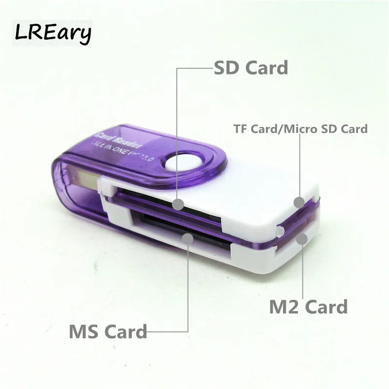 Красочный 4 в 1 взаимный обмен данными между компьютером и периферийными устройствами 2,0 вращающийся устройство чтения карт памяти micro sd карта адаптер для TF карты памяти SD M2 MS карты