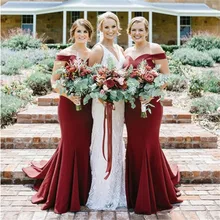 dark red bridesmaid