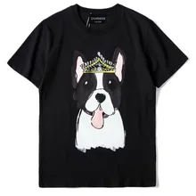 Fashion Women/man casual loose T shirts NEW 2018 SUMMER dog print Tee Shirt Chic BF style women Tops TEE S366 dog print tee