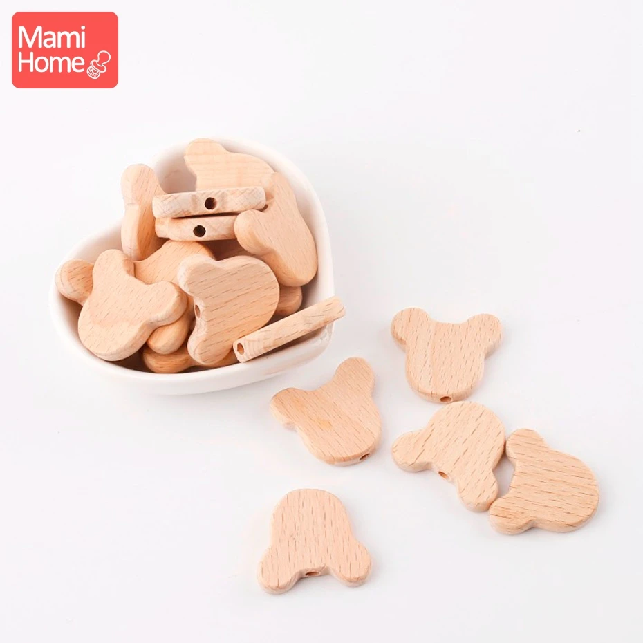 Mamihome 10 шт. 3 2*2 7 см деревянные бусины голова медведя необработанные DIY ремесла