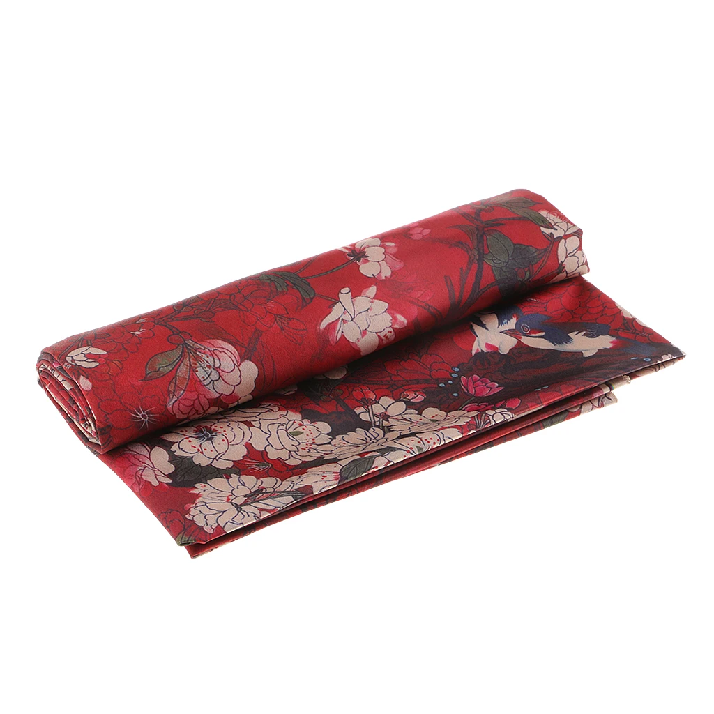 Bronzed Japanese Style Floral Birds Fabric for DIY Tablecloth Bag Sewing Craft Patchwork Quilting Decor 1 Yard