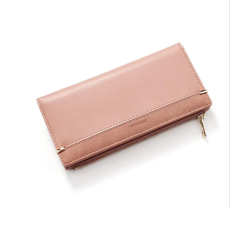 

New Women PU Leather Wallet Long Large Capacity Multi Functions Credit Cards Holder With Zipper Coin Pocket Phone Purse Bag