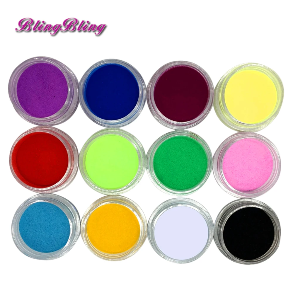 Buy 12Pcs Acrylic Powders Nail Art Mix Colors Acrylic