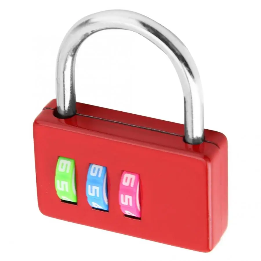 

Small Colorful Travel Padlock Anti-theft Backpack Lock 3 Digit Password Code
